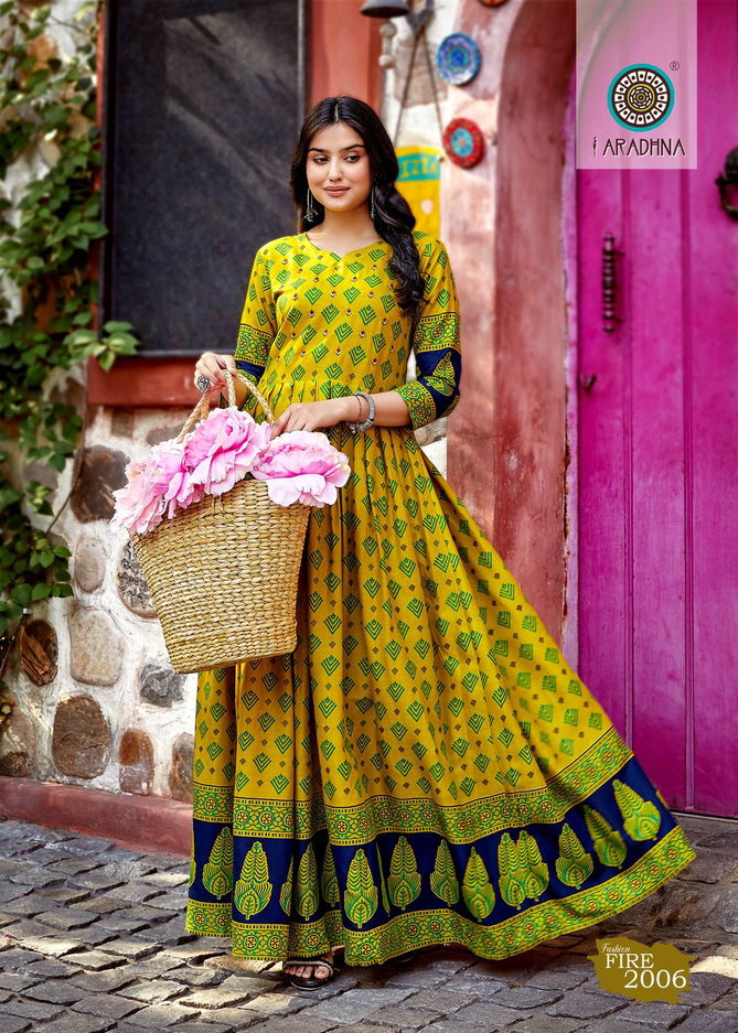 Aradhna Fashion Fire Vol 2 Printed Anarkali Kurti Catalog
